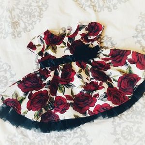 Red Rose Floral Baby Dress